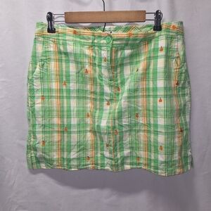 Izod golf plaid pear print skort size 10